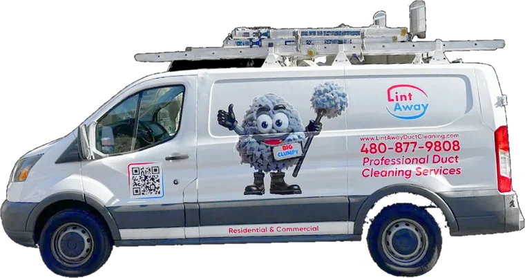 The Lint Away Duct Cleaning van — 480-877-9808, residential and commercial duct cleaning